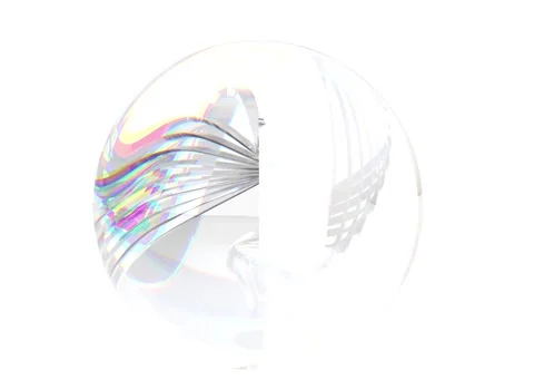 Rainbow ball 3D rendering glass ball with waves background for website Stock Footage 272422139