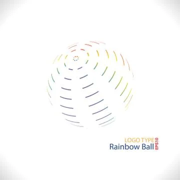 Rainbow ball logo Stock Illustration