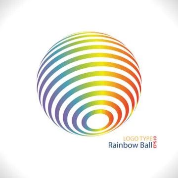 Rainbow ball logo Stock Illustration