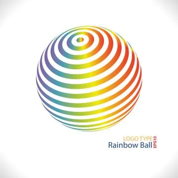 Rainbow ball logo Stock Illustration