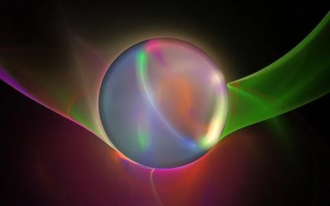 Rainbow ball with a silhouette Stock Illustration
