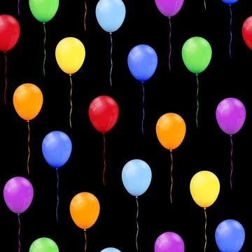 Rainbow balloons seamless pattern Stock Illustration