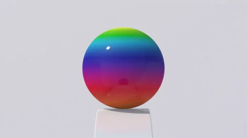 Rainbow balls rolling. Close-up. Abstract animation, 3d render. Stock Footage