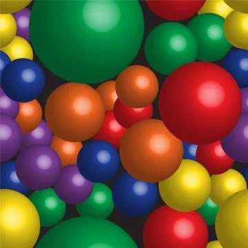 Rainbow Balls Seamless Pattern Stock Illustration