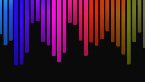 Rainbow Bars Falling on Black Background. Видео 330279551