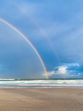 Rainbow on the Beach Stock Photos