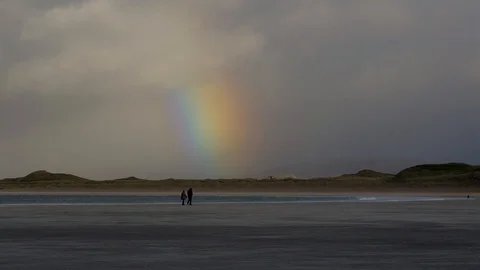 Rainbow beach walk Stock Footage 102799470