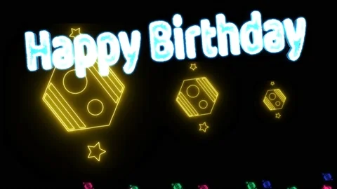 Rainbow big rockets tiny small slow flying and Happy Birthday effect 스톡 동영상 137363424