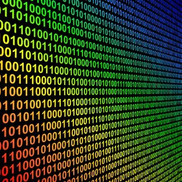 Rainbow binary background Illustrazione stock