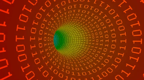 Rainbow binary data tunnel Stock Footage 37327010
