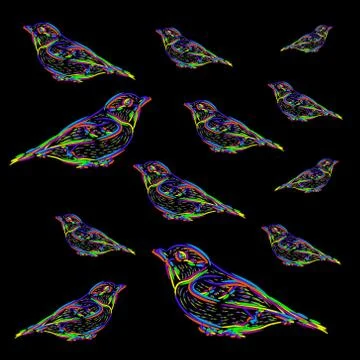 Rainbow bird. Stock Illustration