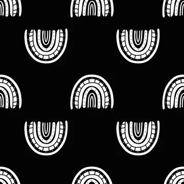 Rainbow black and white pattern. rainbow pattern Stock Illustration