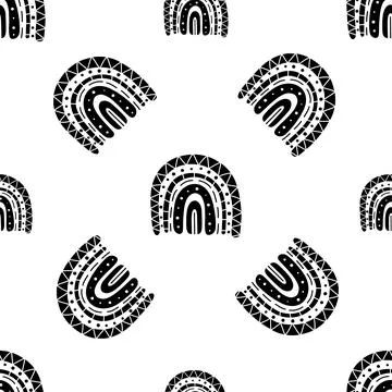 Rainbow black and white pattern. rainbow pattern Stock Illustration