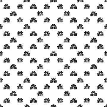 Rainbow black and white pattern. rainbow pattern Stock Illustration
