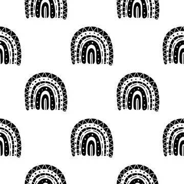 Rainbow black and white pattern. Black rainbow Stock Illustration