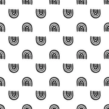 Rainbow black and white pattern. rainbow pattern Stock Illustration