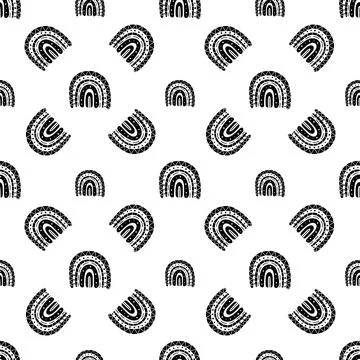 Rainbow black and white pattern. rainbow pattern Stock Illustration