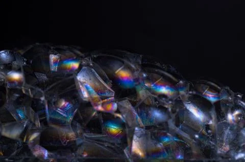 Rainbow in a black background bubble Stock Photos