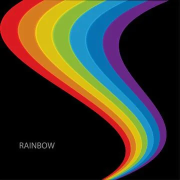 Rainbow on a black background Stock Illustration