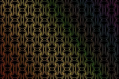 Rainbow black waves style line pattern bright light tech shape holiday paper 스톡 일러스트