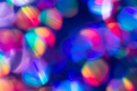 Rainbow blue glitter festive background with bokeh lights. Celebration concep Stock Photos