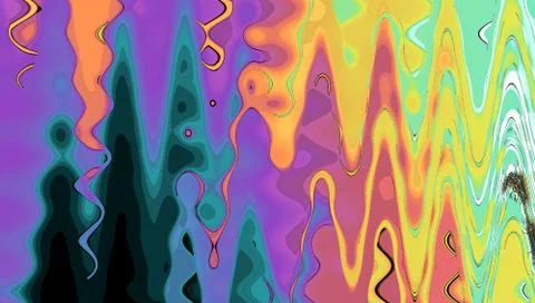 Rainbow blur watercolors zigzag pattern Illustrazione stock