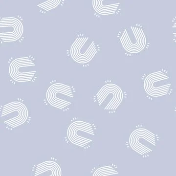 Rainbow boho line seamless pattern Illustrazione stock