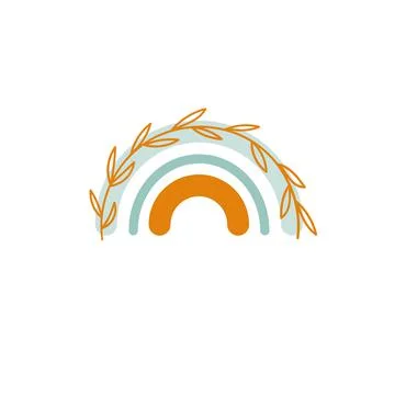 Rainbow in boho style Stock Illustration