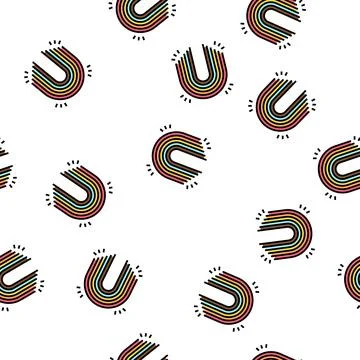 Rainbow boho vector seamless pattern Illustrazione stock