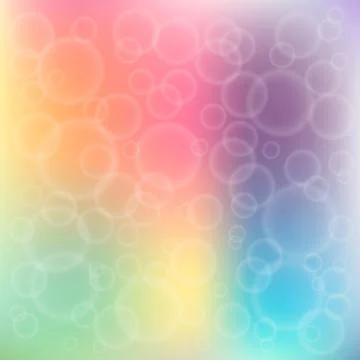 Rainbow bokeh. Colorful background with bubbles. Design template. Vector illu Stock Illustration