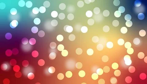 Rainbow Bokeh Glow Abstract Multicolor Light Circle Gradient Background Stock-Illustration