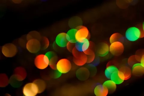 Rainbow bokeh in lines. Stock Photos