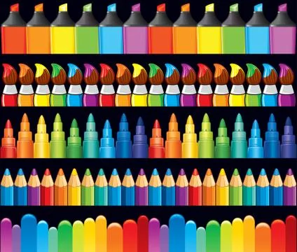 Rainbow Border and Frame Templates Stock Illustration