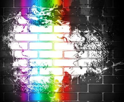 Rainbow brick wall Stock Illustration