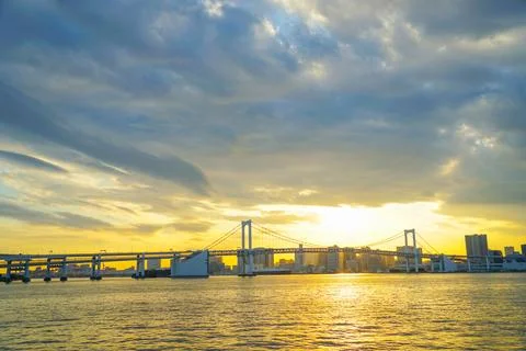 Rainbow Bridge and evening view Stock Photos