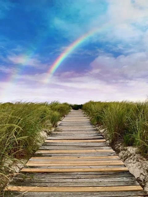 Rainbow Bridge to Horizon (Loopable) Stock Footage 201616043