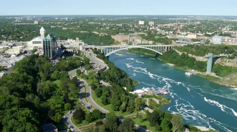 Rainbow bridge, Niagara falls 4K UHD Stock Footage 54157223