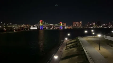 Rainbow Bridge Special lighting Stock Footage 148002859