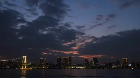 Rainbow Bridge Sunset Timelapse Stock Footage 98153643