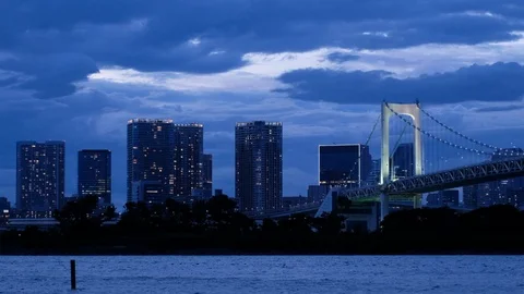 Rainbow Bridge, Tokyo Stock Footage 94057296