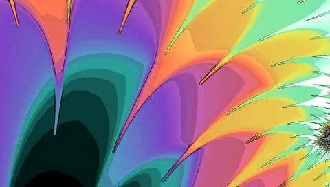 Rainbow bright rays and feather abstract pattern Stock Illustration