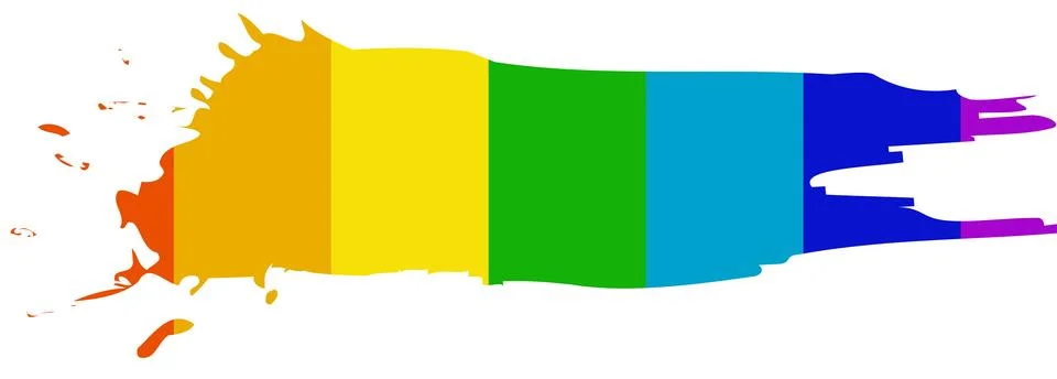 Rainbow brushstroke on a white background Stock Illustration