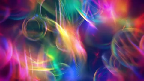 Rainbow Bubble Light Rings Abstract Background Seamless Loop Stock Footage 343096391