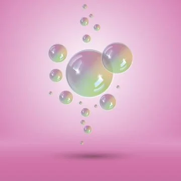 Rainbow bubbles multicolor soap bubble Stock Illustration