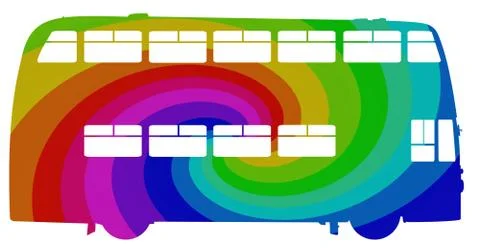 Rainbow Bus Stock Illustration