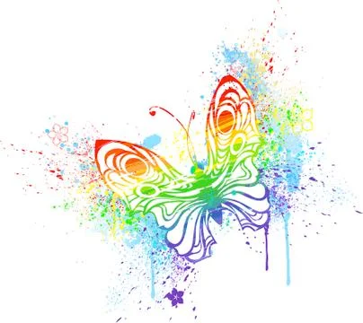 Rainbow butterfly Stock Illustration