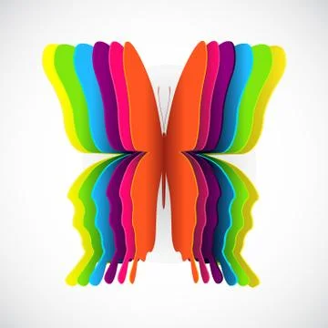 Rainbow butterfly Stock Illustration