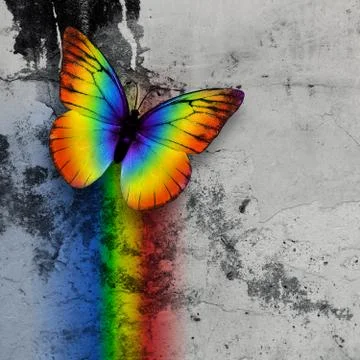 Rainbow butterfly Stock Illustration