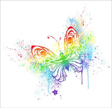 Rainbow Butterfly Stock Illustration