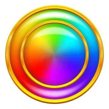 Rainbow button circle Stock Illustration